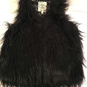 Faux fur black vest